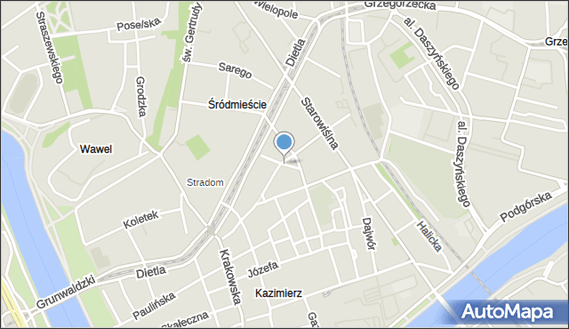 Kraków, Brzozowa, mapa Krakowa