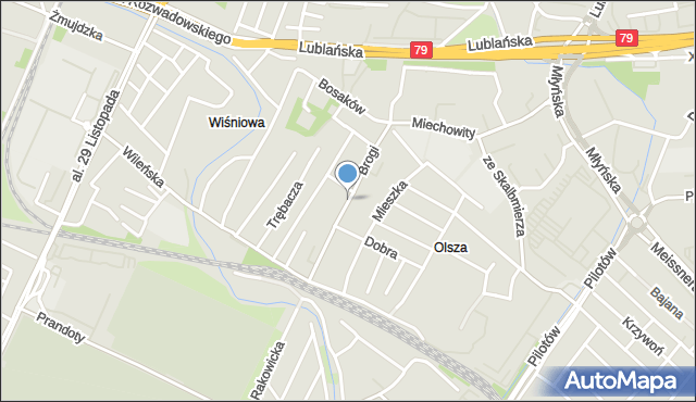 Kraków, Brogi, mapa Krakowa