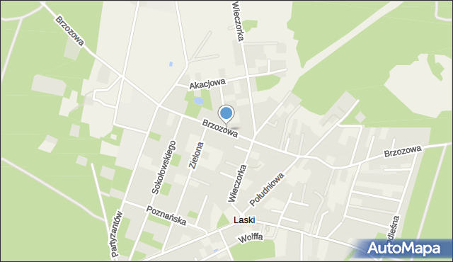 Laski gmina Izabelin, Brzozowa, mapa Laski gmina Izabelin
