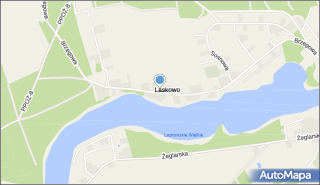 Laskowo gmina Szamocin, Brzegowa, mapa Laskowo gmina Szamocin