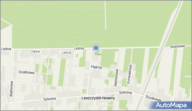 Leszczydół-Nowiny, Brzozowa, mapa Leszczydół-Nowiny