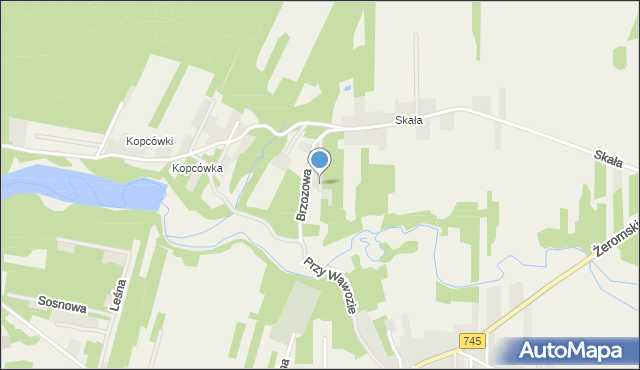 Leszczyny gmina Górno, Brzozowa, mapa Leszczyny gmina Górno