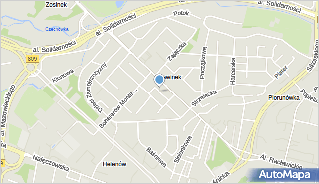 Lublin, Brzozowskiego Mieczysława, ks., mapa Lublina