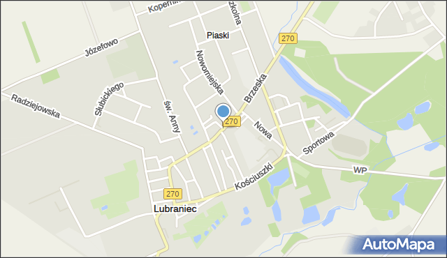 Lubraniec, Brzeska, mapa Lubraniec