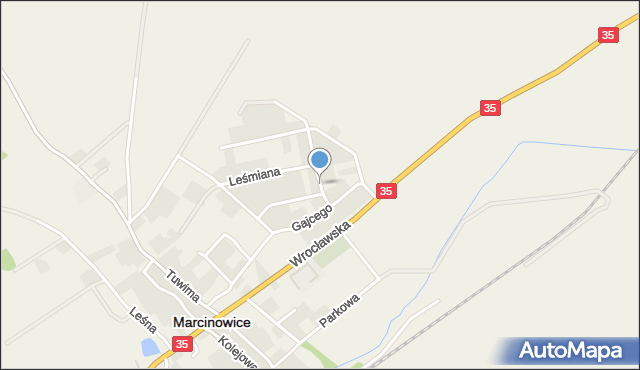 Marcinowice powiat świdnicki, Broniewskiego Władysława, mapa Marcinowice powiat świdnicki