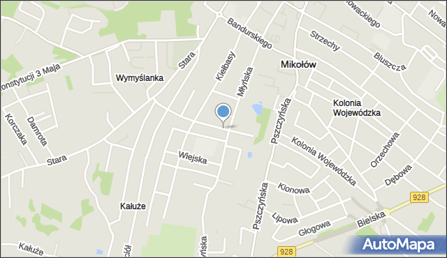 Mikołów, Broniewskiego Władysława, mapa Mikołów