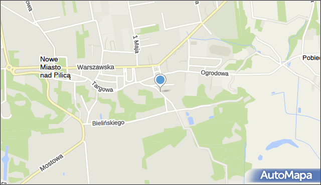 Nowe Miasto nad Pilicą, Browarna, mapa Nowe Miasto nad Pilicą