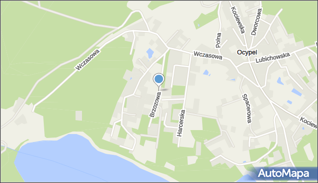 Ocypel, Brzozowa, mapa Ocypel