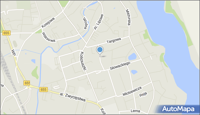 Olecko, Broniewskiego, mapa Olecko