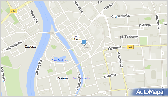 Opole, Browarna, mapa Opola