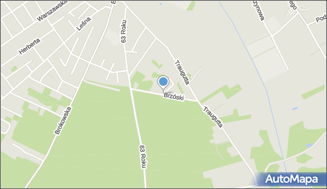 Ostrów Mazowiecka, Brzóski Stanisława, ks., mapa Ostrów Mazowiecka
