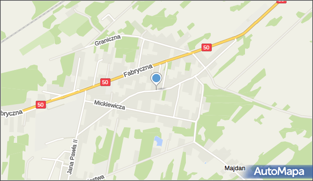 Ostrówek gmina Łochów, Broniewskiego Władysława, mapa Ostrówek gmina Łochów