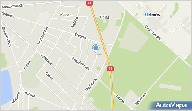 Ozorków, Brzozowa, mapa Ozorków