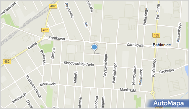 Pabianice, Broniewskiego Władysława, mapa Pabianic