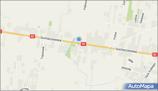 Paprotnia gmina Teresin, Brzozowa, mapa Paprotnia gmina Teresin