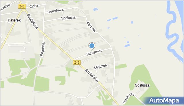 Paterek, Brzozowa, mapa Paterek