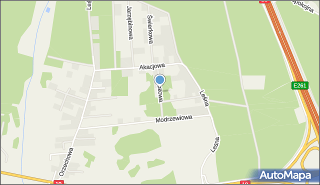 Pawłówek gmina Sicienko, Brzozowa, mapa Pawłówek gmina Sicienko
