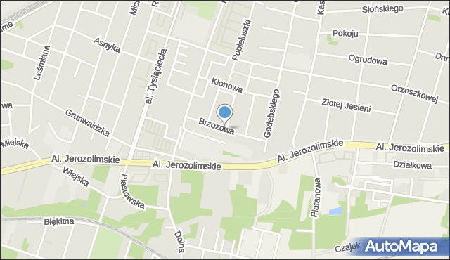 Piastów powiat pruszkowski, Brzozowa, mapa Piastów powiat pruszkowski