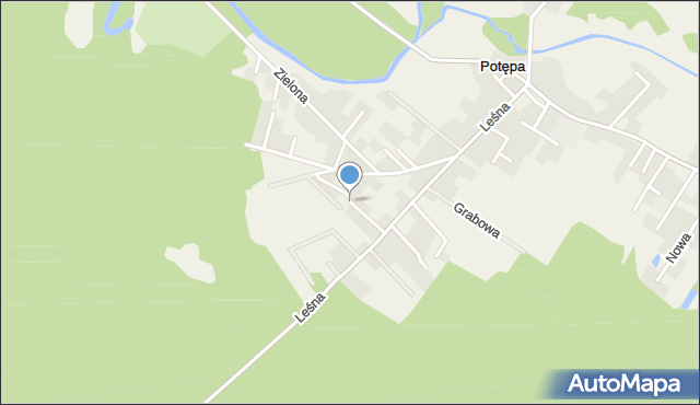 Potępa, Brzozowa, mapa Potępa