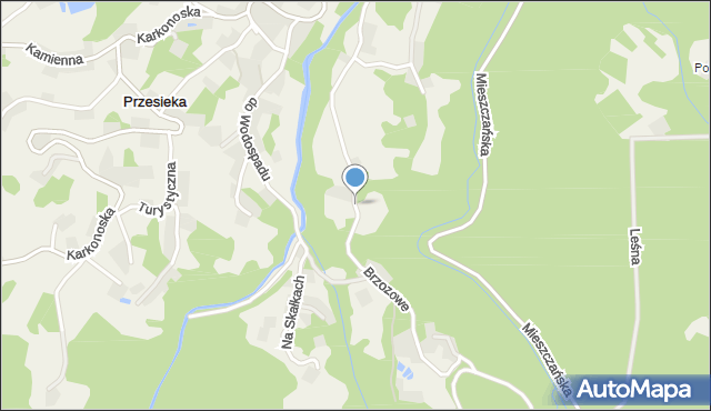 Przesieka gmina Podgórzyn, Brzozowe Wzgórze, mapa Przesieka gmina Podgórzyn