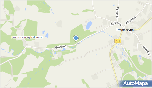 Przetoczyno, Brukowa, mapa Przetoczyno