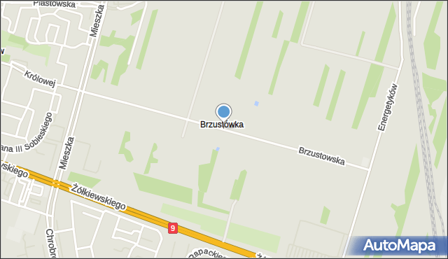 Radom, Brzustowska, mapa Radomia