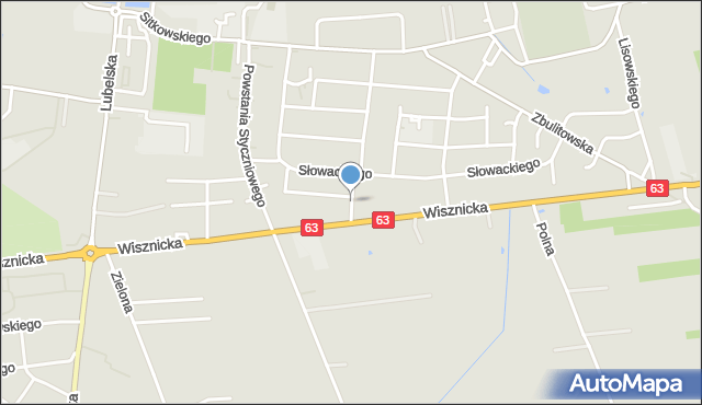 Radzyń Podlaski, Brzechwy Jana, mapa Radzyń Podlaski