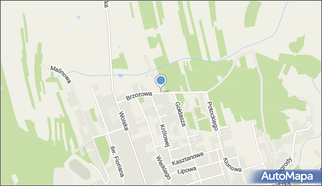 Raniżów, Brzozowa, mapa Raniżów