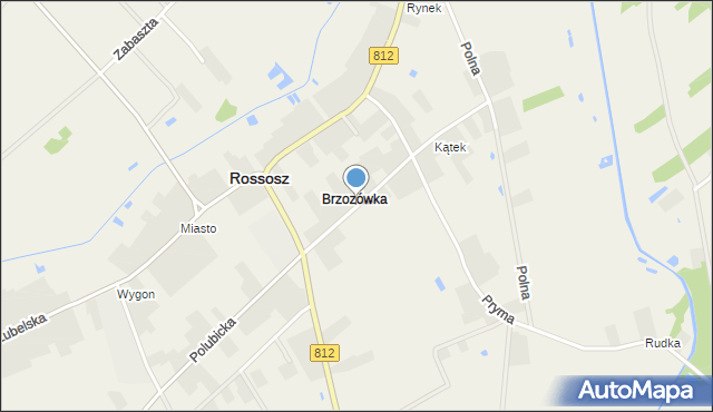 Rossosz powiat bialski, Brzozówka, mapa Rossosz powiat bialski