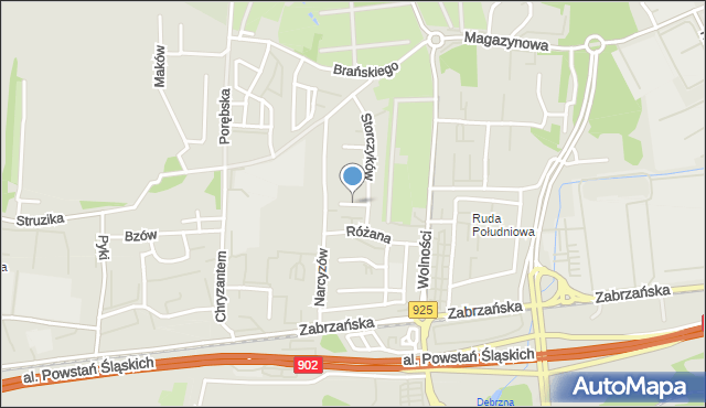 Ruda Śląska, Bratków, mapa Rudy Śląskiej
