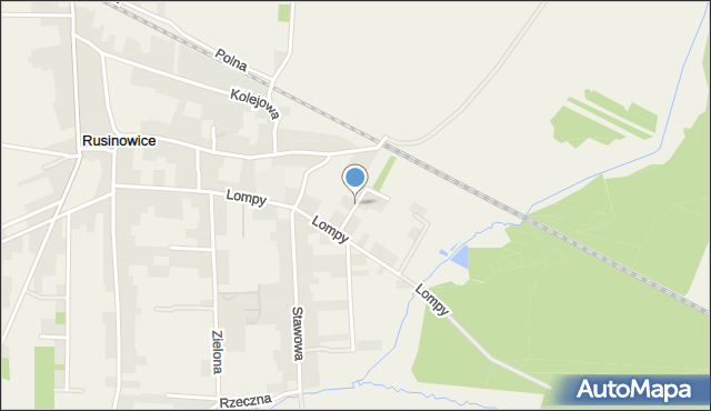 Rusinowice, Brzozowa, mapa Rusinowice