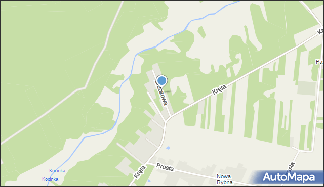 Rybna gmina Mykanów, Brzozowa, mapa Rybna gmina Mykanów