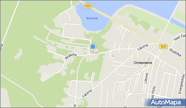 Rybnik, Bratków, mapa Rybnika