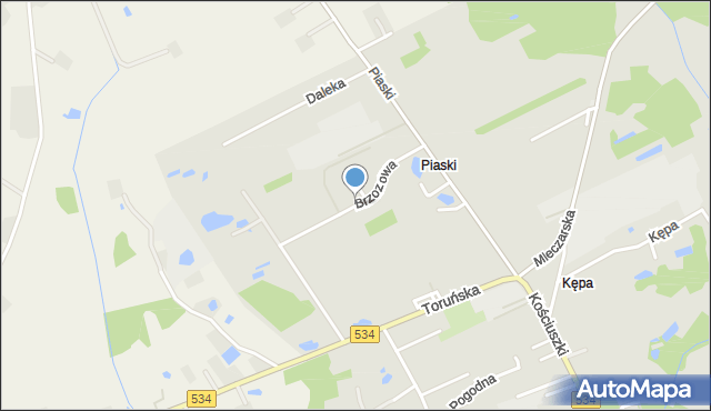 Rypin, Brzozowa, mapa Rypin