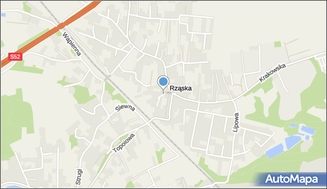 Rząska, Brzegowa, mapa Rząska