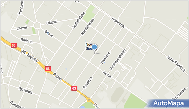 Siedlce, Brzóski Stanisława, ks., mapa Siedlce