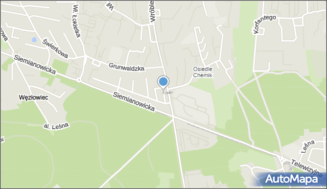 Siemianowice Śląskie, Broniewskiego Władysława, mapa Siemianowice Śląskie