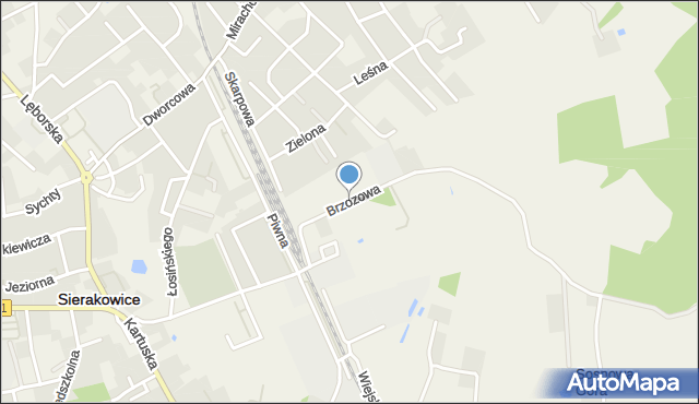 Sierakowice powiat kartuski, Brzozowa, mapa Sierakowice powiat kartuski