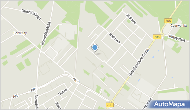 Skierniewice, Brzechwy Jana, mapa Skierniewic