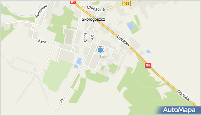Skorogoszcz, Brzozowa, mapa Skorogoszcz