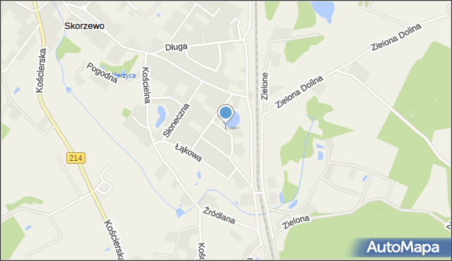 Skorzewo, Brzozowa, mapa Skorzewo