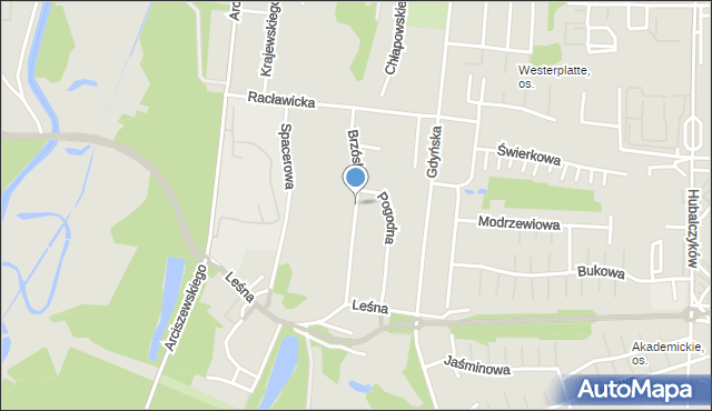 Słupsk, Brzóski Stanisława, ks., mapa Słupska