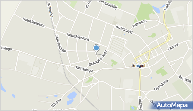 Śmigiel, Broniewskiego, mapa Śmigiel