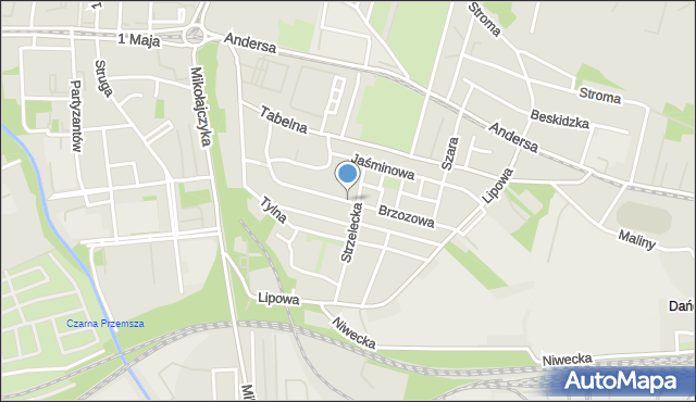 Sosnowiec, Brzozowa, mapa Sosnowca