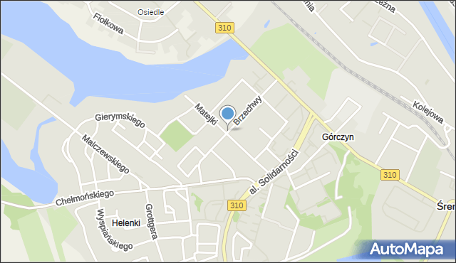 Śrem, Brzechwy Jana, mapa Śrem