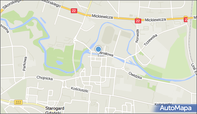 Starogard Gdański, Browarowa, mapa Starogard Gdański