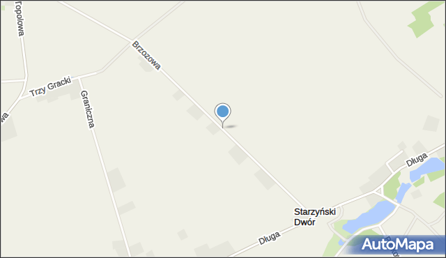 Starzyński Dwór, Brzozowa, mapa Starzyński Dwór
