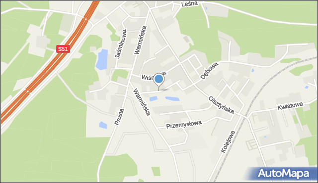 Stawiguda, Brzoskwiniowa, mapa Stawiguda