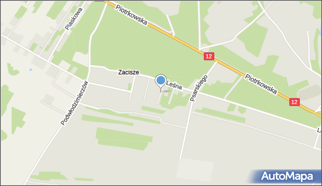 Sulejów powiat piotrkowski, Brzozowa, mapa Sulejów powiat piotrkowski