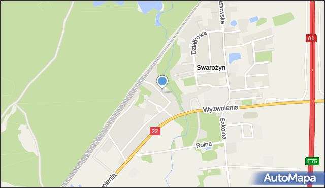 Swarożyn, Braterska, mapa Swarożyn